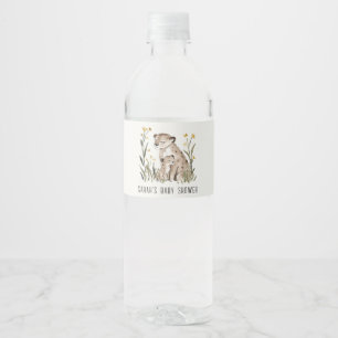 Süße rustikale Mumie und Baby-Tiger-Laub Baby-Part Wasserflaschenetikett