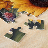 Süße rustikale Sonnenblume Highland-Kuh Puzzle (Seite)