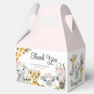 Süße Safari-Tiere Baby Shower Favor Box Geschenkschachtel