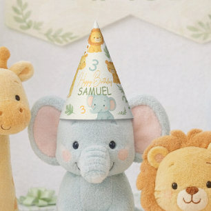 Süße Safari-Tiere Dschungel Kinder Geburtstag Partyhütchen