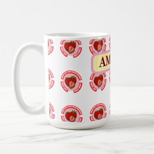 Süße saftige Erdbeeren Sommerfrüchte Kaffeetasse (Links)