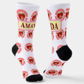 Süße saftige Erdbeeren Sommerfrüchte  Socken (Gewinkelt)