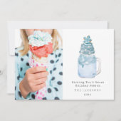 Süße Saison Blaue Schneeflocken-Milchshake Weihnac Feiertagskarte (Vorderseite)
