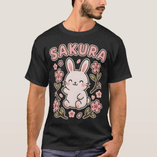 Süße Sakura-Häschen-Japanisch-Niedliches Kaninchen T-Shirt