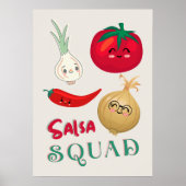 Süße Salsa-Truppe Gemüse-Illustration Poster (Vorne)