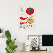 Süße Salsa-Truppe Gemüse-Illustration Poster (Heimbüro)