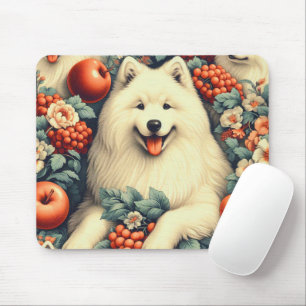 Süße Samojeden-Blumenmalerei Mousepad
