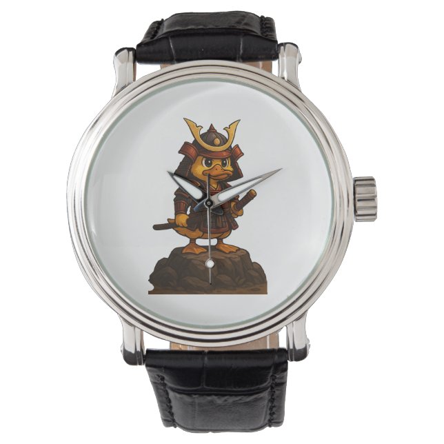 Süße Samurai-Enten-Uhr  Armbanduhr (Vorderseite)