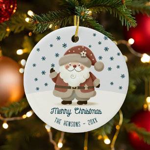 Süße Santa Claus-Schneeflocken-Zeichnung Weihnacht Keramik Ornament