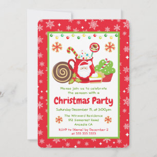 Süße Santa Cocoa Tasse Weihnachtsfeier Einladung