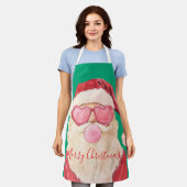 Süße Santa-Herzbrille Weihnachtskunst Schürze (Getragen)