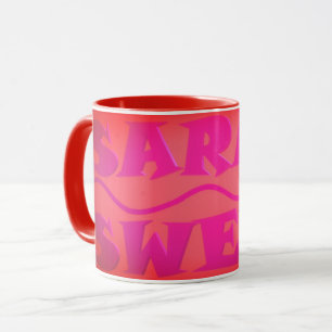 Süße Sarah-Farben warmes Rosa und verbrannte Orang Tasse