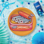 Süße Sardinen Fisch Cartoon Pappteller (Party)
