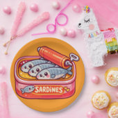 Süße Sardinen Fisch Cartoon Pappteller (Party)