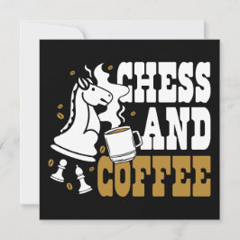 Süße Schach- und Kaffee-Schachliebhaber-Ritter-Kun Einladung