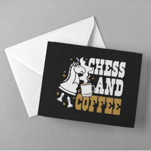 Süße Schach- und Kaffee-Schachliebhaber-Ritter-Kun Postkarte