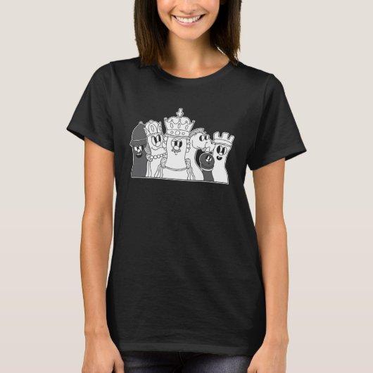 Süße Schachfiguren T-Shirt (Vorderseite)