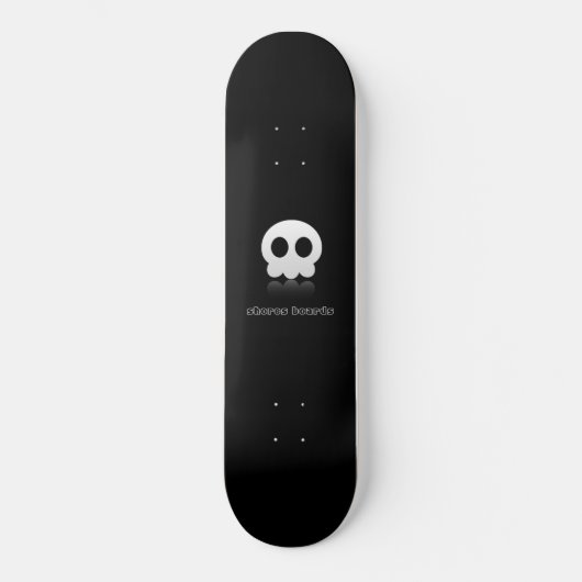Süsse-Schädel-Schwarzes Skateboard (Vorderseite)