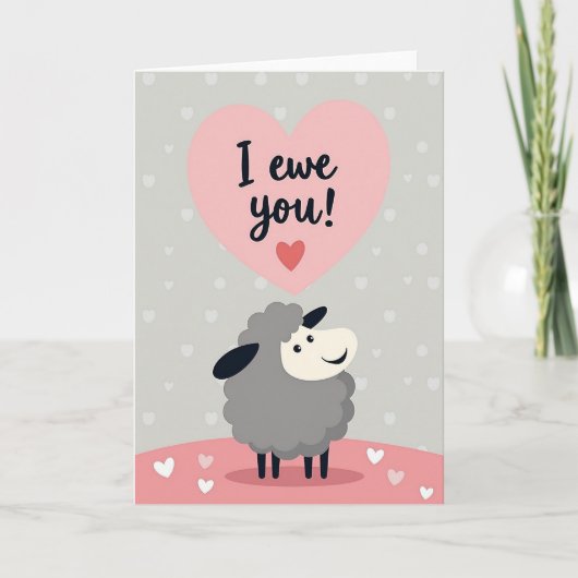 Süße Schaf Ich Liebe Dich Karte (Vorderseite)