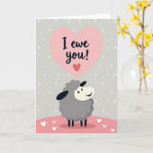 Süße Schaf Ich Liebe Dich Karte (Gelbe Blume)