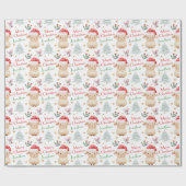 Süße Schaf-Santa-Mütze Weihnachtsbaum Geschenkpapier (Flach)