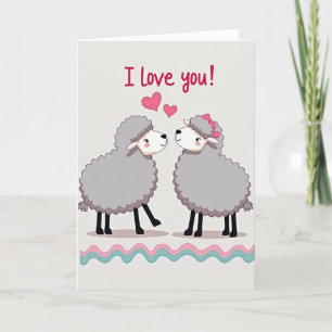 Süße Schafe Ich liebe Dich Karte