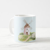 Süße Schafe Rosa Blumen Rosen Kaffeetasse (Vorderseite Links)