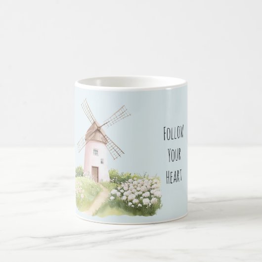 Süße Schafe Rosa Blumen Rosen Kaffeetasse (Mittel)