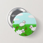 Süße Schafkinder-Illustration Button (Vorne & Hinten)