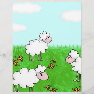 Süße Schafkinder-Illustration Flyer
