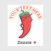 Süße scharfe Paprika Kawaii individuell Aufkleber (Blatt)