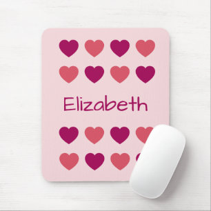 Süße Schattierungen von rosa Herzen Mustername Mousepad
