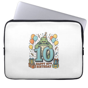 Süße Schildkröte 10. Geburtstag Vintage-Party-Desi Laptopschutzhülle