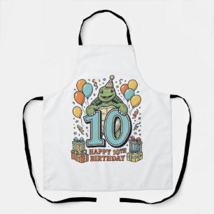 Süße Schildkröte 10. Geburtstag Vintage-Party-Desi Schürze