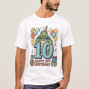 Süße Schildkröte 10. Geburtstag Vintage-Party-Desi T-Shirt