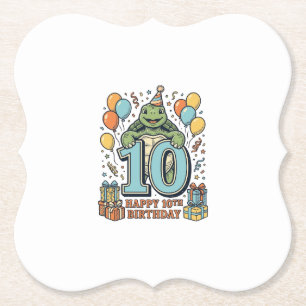 Süße Schildkröte 10. Geburtstag Vintage-Party-Desi Untersetzer