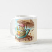 Süße Schildkröte am Strand Kaffeetasse (Vorderseite Links)