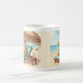 Süße Schildkröte am Strand Kaffeetasse (Mittel)