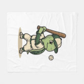 Süße Schildkröte Baseball-Schläger Vintage-Vektor- Fleecedecke (Vorderseite (Horizontal))