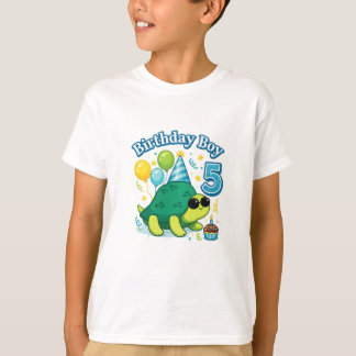Süße Schildkröte Geburtstagsjunge 5 – Lustige Schi T-Shirt