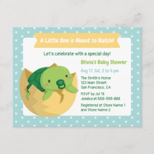 Süße Schildkröte in Ei Baby Shower Einladungen