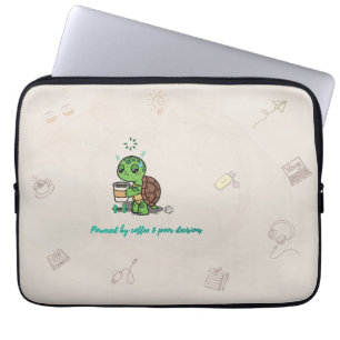 Süße Schildkröte Kaffee Liebhaber Laptop Hülle Laptopschutzhülle