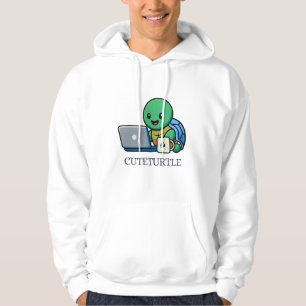 Süße Schildkröte Laptop Cartoon Kapuzenpullover Hoodie