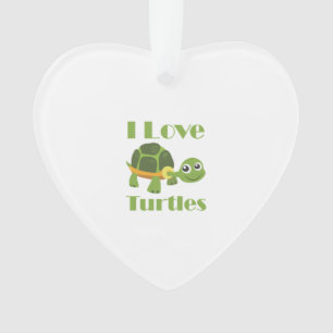 Süße Schildkröte liebender Kind Reptilien Fan Ornament