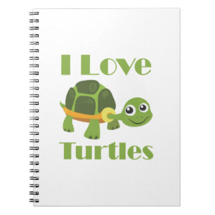 Süße Schildkröte liebendes Kind Reptilien Fan Notizblock