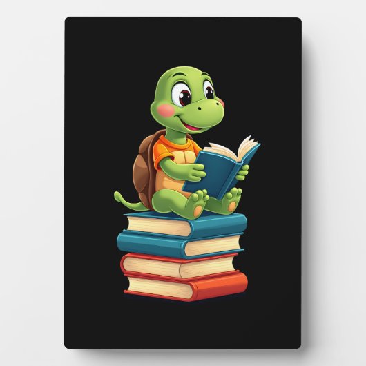 Süße Schildkröte liest Bücher (4) Fotoplatte (Vorderseite)