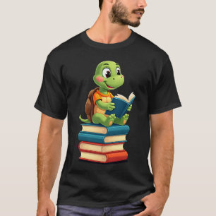 Süße Schildkröte liest Bücher (4) T-Shirt