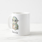 Süße Schildkröte liest ein Buch Custom Kaffeetasse (Vorderseite Links)