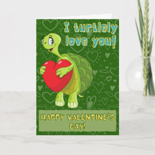 Süße Schildkröte Lustige Valentinskarte Karte