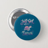 Süße Schildkröte Mädchen Männer Frauen S Button (Vorne & Hinten)